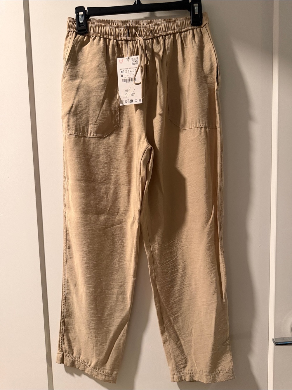 Zara Women's Tan Drawstring Panta